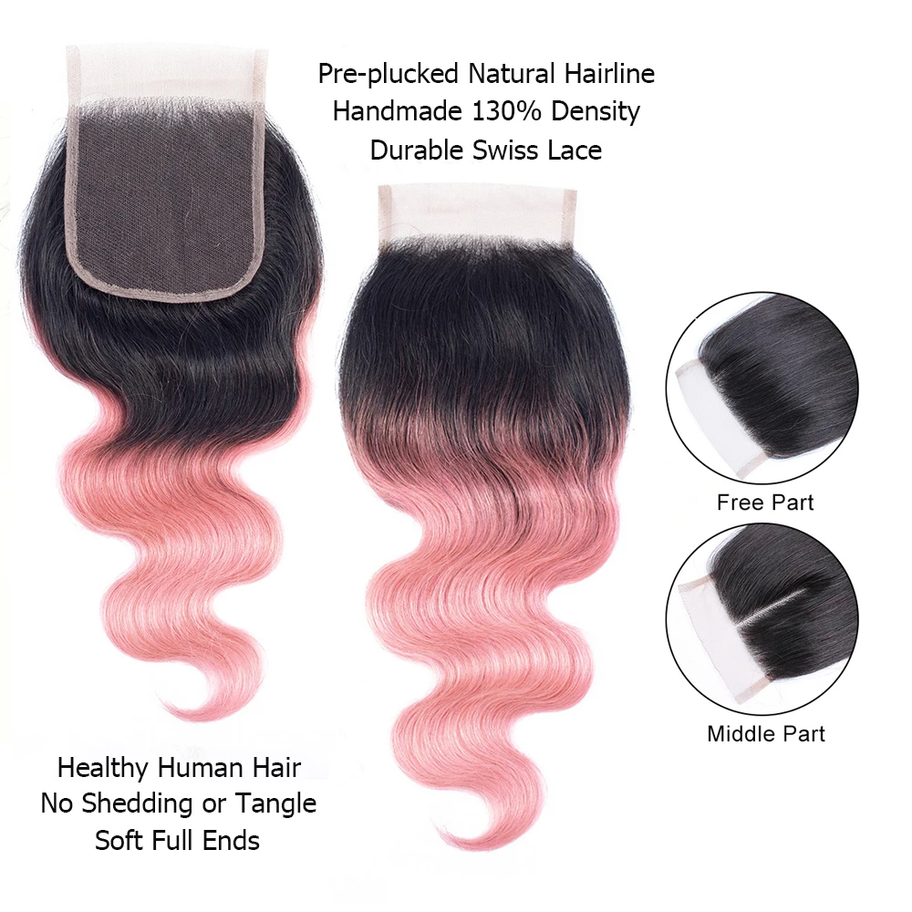 BOBBI коллекция Ombre розовые пряди с застежкой тела Волнистые 2/3 золотые красные