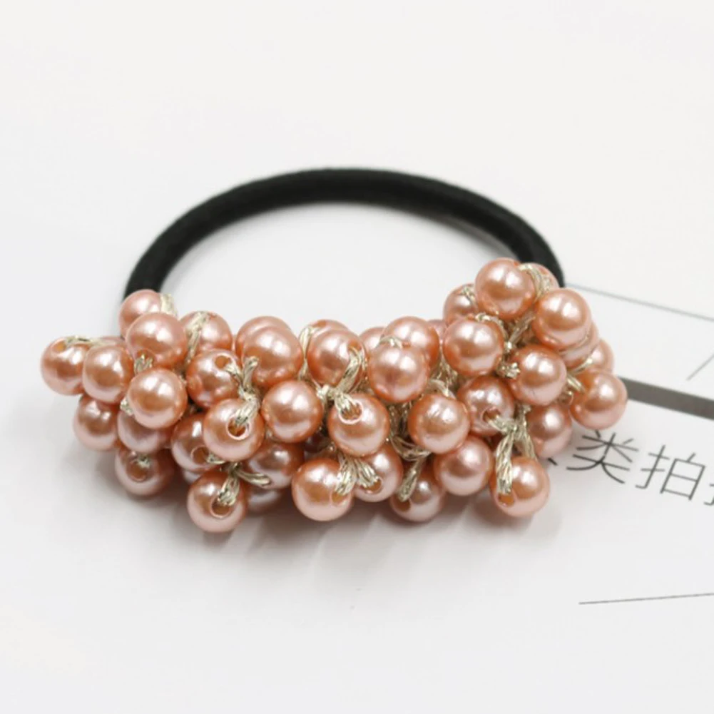 

1Pc Fashion Girls Pearl Hair Ring Tie Beads Hair Elastic Rubber Bands Korean Scrunchie Gum Hair Headdress Hair Accessories