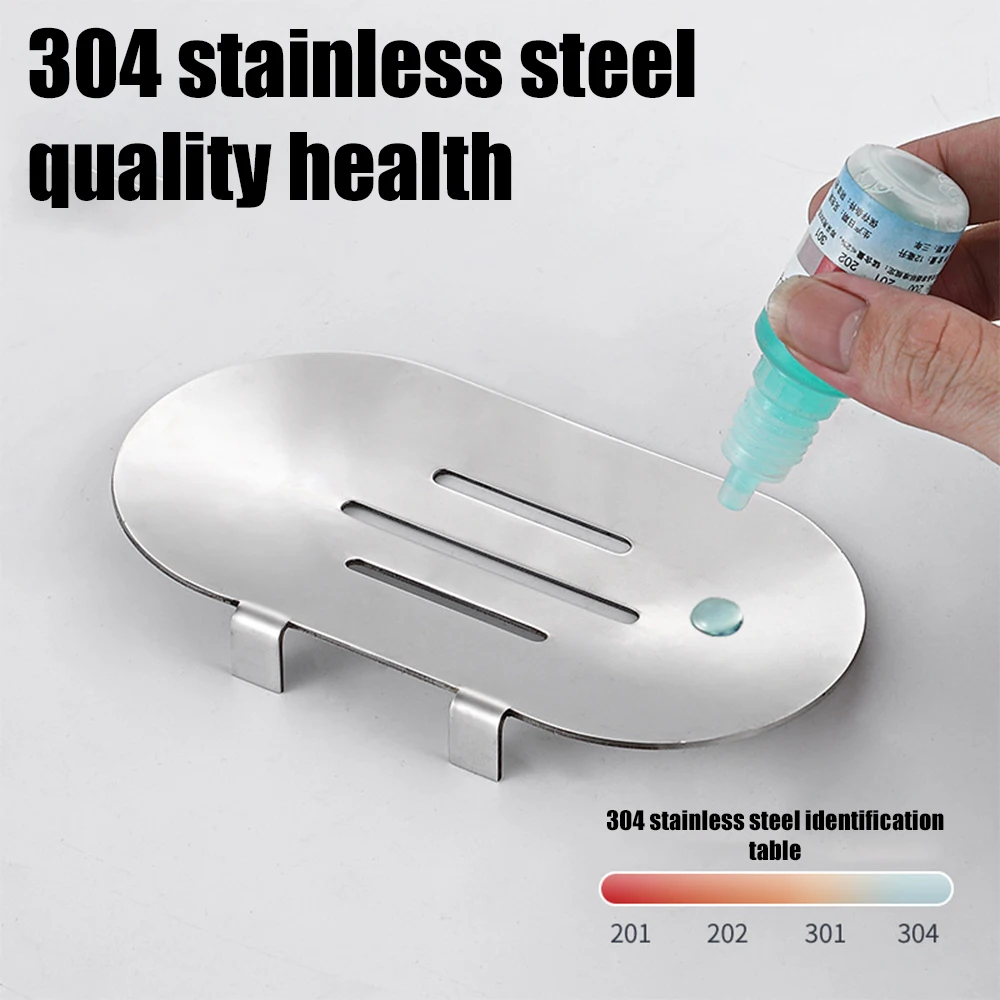 

Stainless Steel Soap Dish Drain Double Layer Wall Hanging Soap Holder Bathroom Shelf Shower Tray Bathroom Accessories