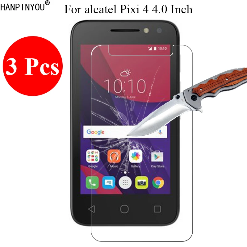 Закаленное стекло 3 шт./лот 9H 2.5D Защита экрана для Alcatel One Touch Pixi 4 0 4034D Pixi4 защитная