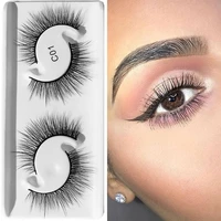 2 pairs makeup tools wispy volume natural long lashes reusable false eyelashes fluffy soft eye extension 3d faux mink