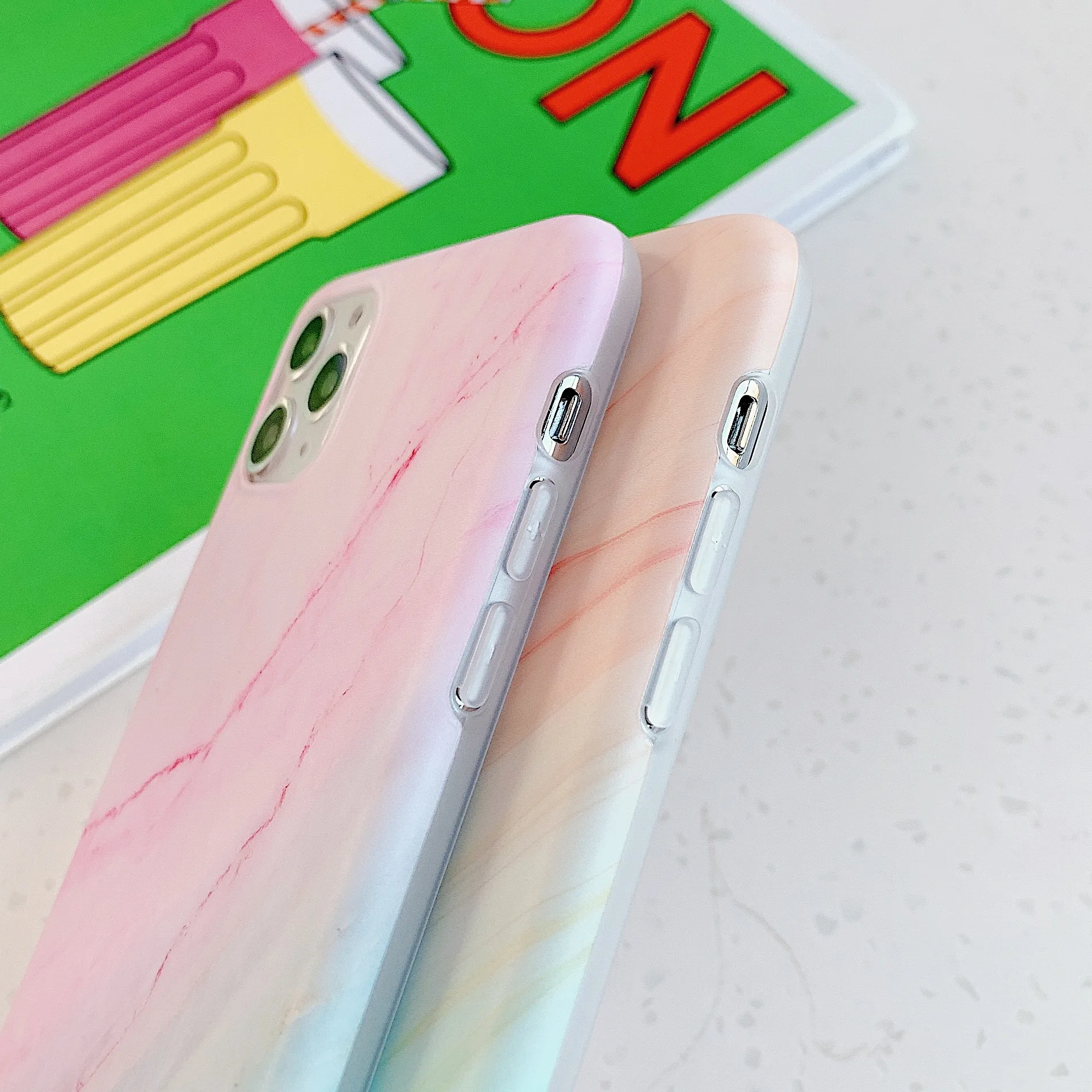 Чехол OTAO с градиентом для iPhone 11 Pro Max X XR XS MAX холодный мраморный чехол 7 8 6 6S Plus