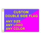 Пользовательский двухсторонний Печатный Флаг 100% гкв. М один слой любой размер двухсторонний принт кровотечение баннер латунные люверсы украшение