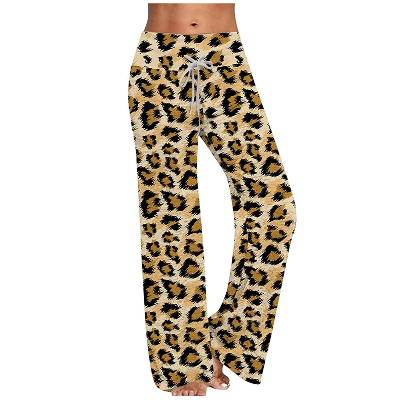 

2021 European and American straight high waist color stitching elastic waist ladies trousers straight pants