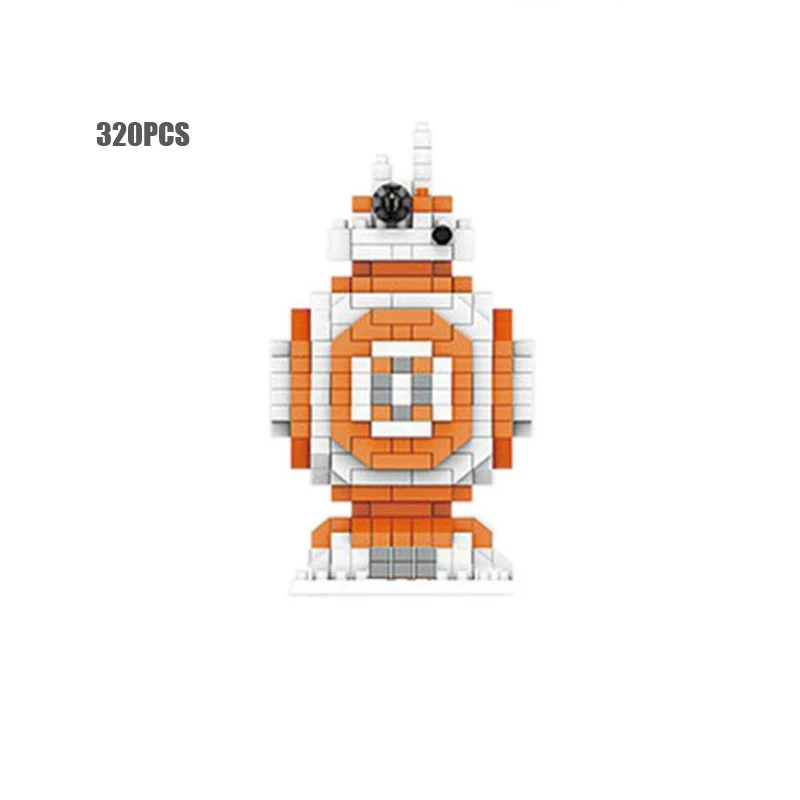 Звезда битва фильм микро алмазный строительный блок Мастер Йода Дарт BB-8 Вейдер штурм фигурки солдат космическая война нанокирпичи игрушки