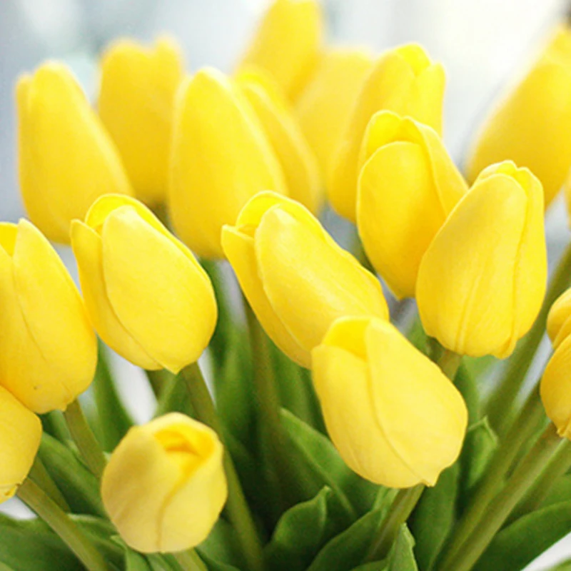 30pcs Party Accessories High Quality Plastic Real Touch Artificial Flowers Tulips for Decoration Valentine's Day Do Dropshipping | Дом и