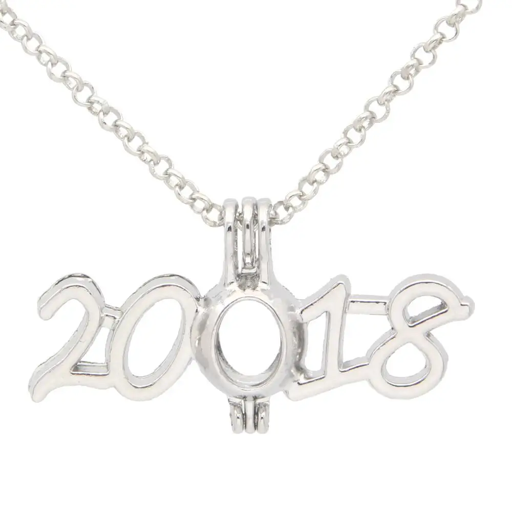 1 шт. Серебряный кулон с цифрами на новый год &quot2018&quot &quot2019&quot &quot2020&quot жемчужный