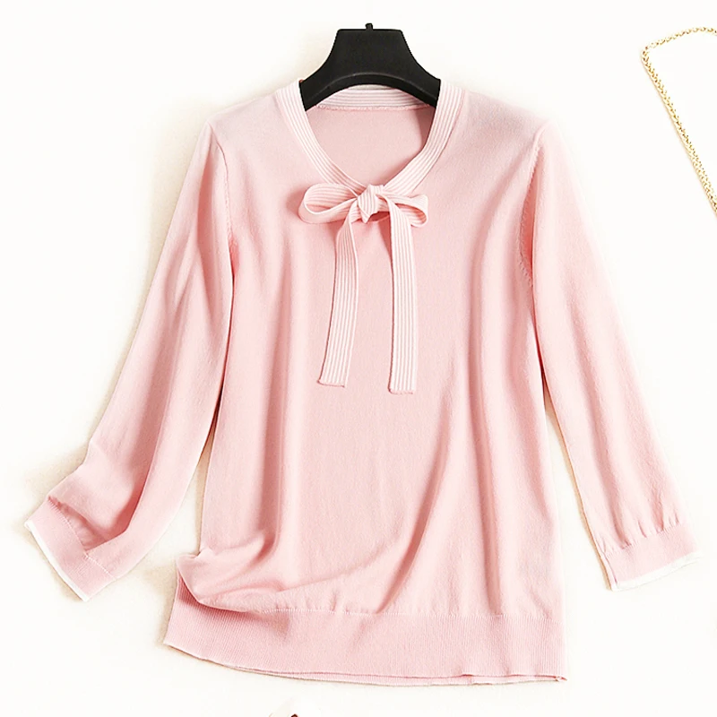 Весенний тонкий свитер зимний вязаный с рукавом три четверти вязанные женские