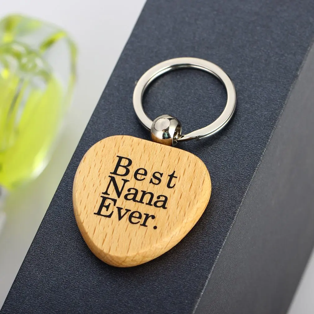 Wood Keychain &quotLove You More&quot &quotBest Dad Ever&quot Nana Letter Keyring Elk Crucifix Fashion Car Bag Key chain Jewelry | Украшения