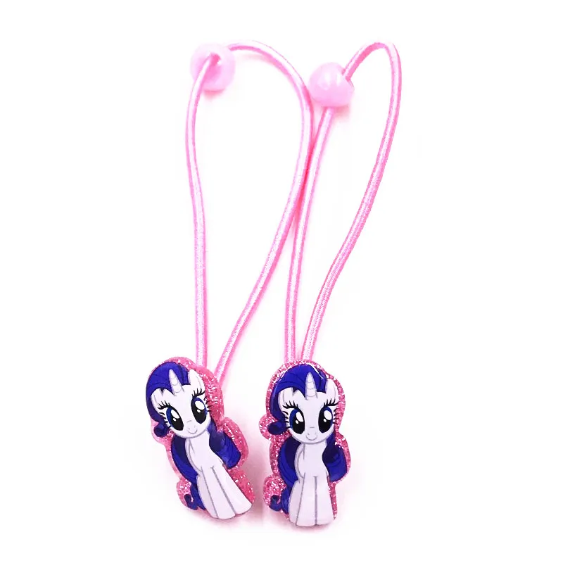 2 шт. эластичная резинка для волос ярких цветов с рисунком маленькой лошади