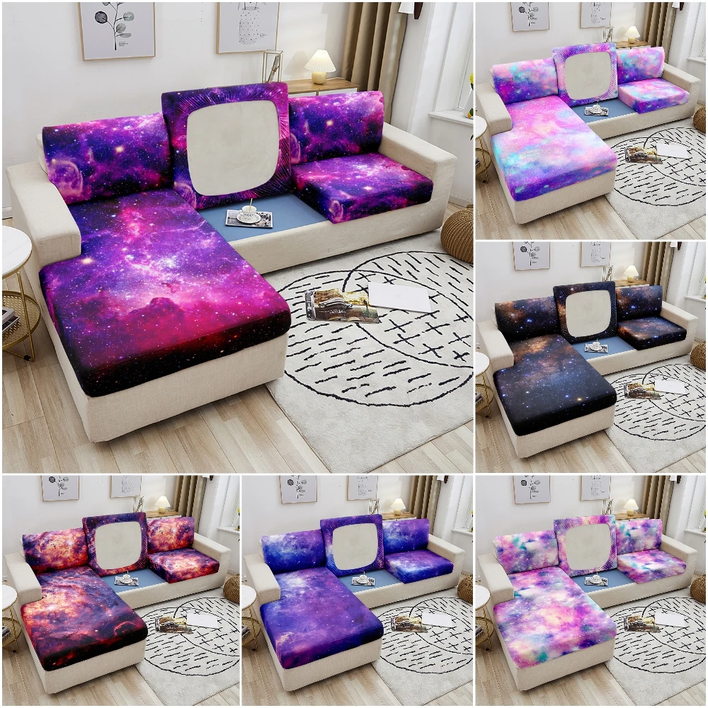 

Galaxy Sofa Seat Cushion Cover Starry Sky Furniture Protector for Pets Kids Elastic Stretch Washable Removable Sofa Slipcovers