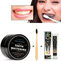 teeth whitening kit toothpaste teeth whitening powder activated coconut charcoal powder bamboo with toothbrush for oral hygiene