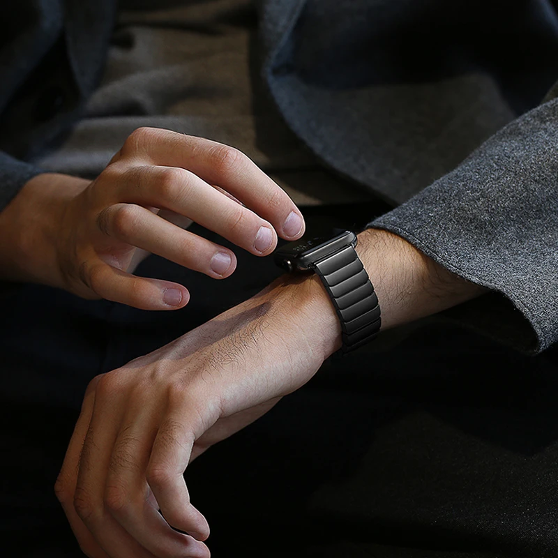 Ремешок керамический для Apple Watch Band 44/42 мм 38/40 браслет из нержавеющей стали с