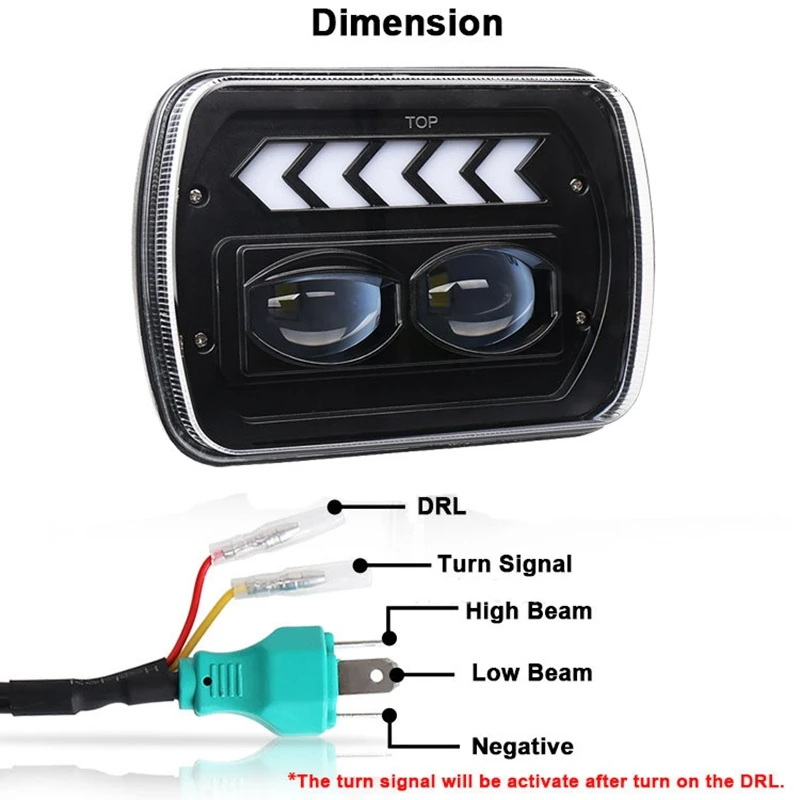 2 шт. 5X7 дюймов светодиодные фары фара ангельский глаз с поворотом одиночный свет