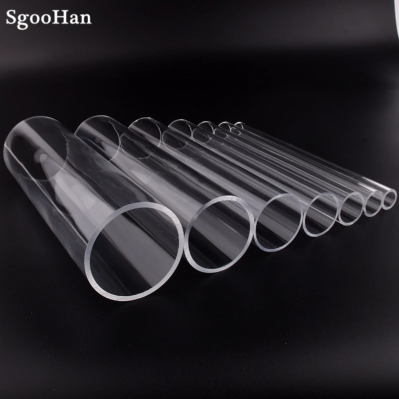 3pcs O.D 16~90mm Transparent Acrylic Aquarium Fish Tank Pipe Plexiglass Water Supply Tube Garden DIY Irrigation Fittings 32CM - купить по