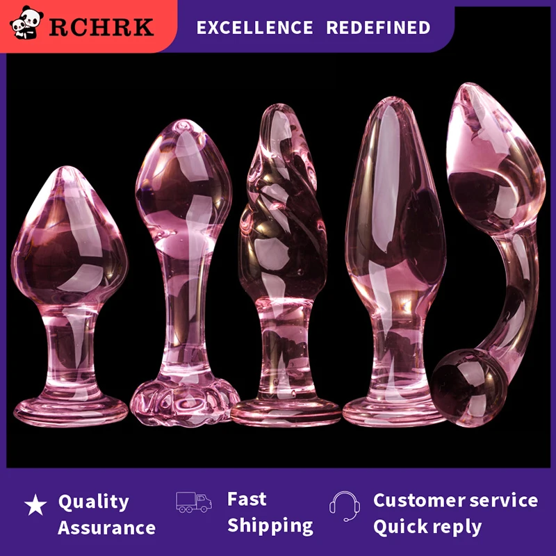 Новинка 2021 анальная пробка из розового стекла Женская Анальная пенис ночная