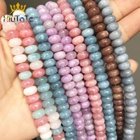 58mm natural stone beads round morganite angelite rondelle beads for jewelry making diy bracelet ear studs accessories 15inches