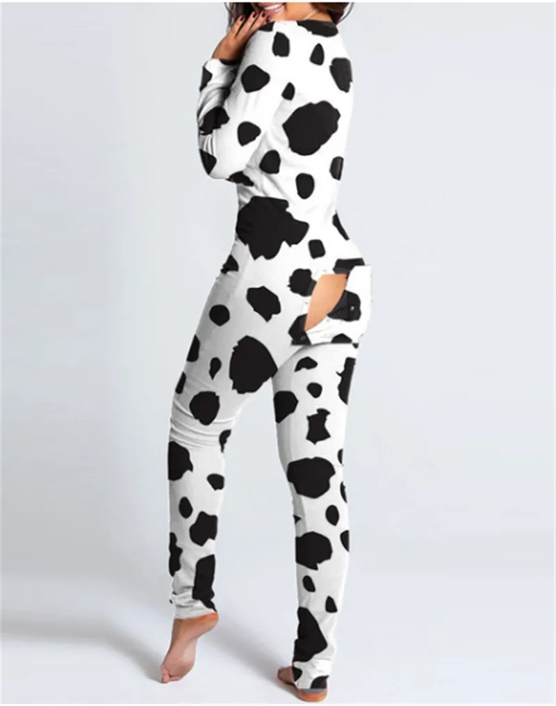 

Sexy Women Pajamas Jumpsuits Nightwear Plaid Button-down Front V-neck Rompers Butt Flap V-neck Pajamas Pyjama Femme Sleepwear