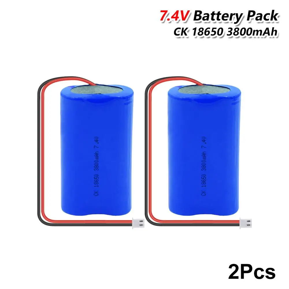 

YCDC 2PCS 18650 Lithium Batteries 7.4V 3800mAh Rechargeable 18650 Li-ion Battery Pack Group With XH Plug For Flashlight LED lamp