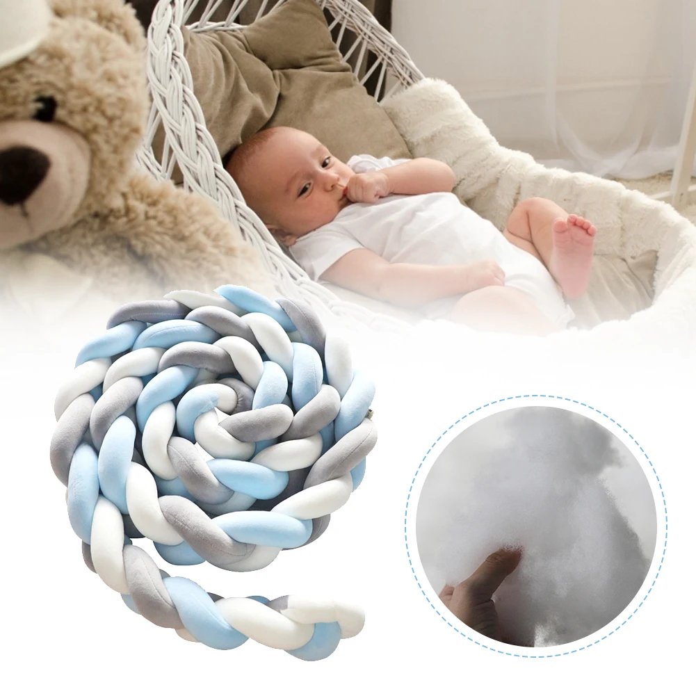 

Baby Bumper Braided Knotted Protective Lining Pillow Crib Cradle Bumper for Newborn Baby Protector Dropshipping