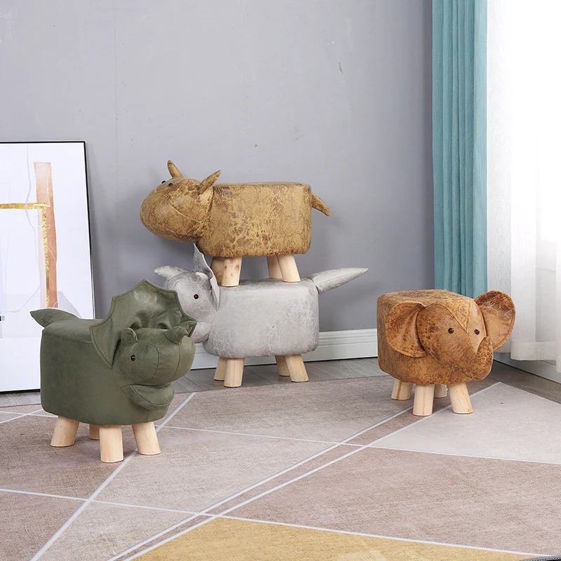 Стул детский с животными для смены обуви модный креативный маленький стул дома