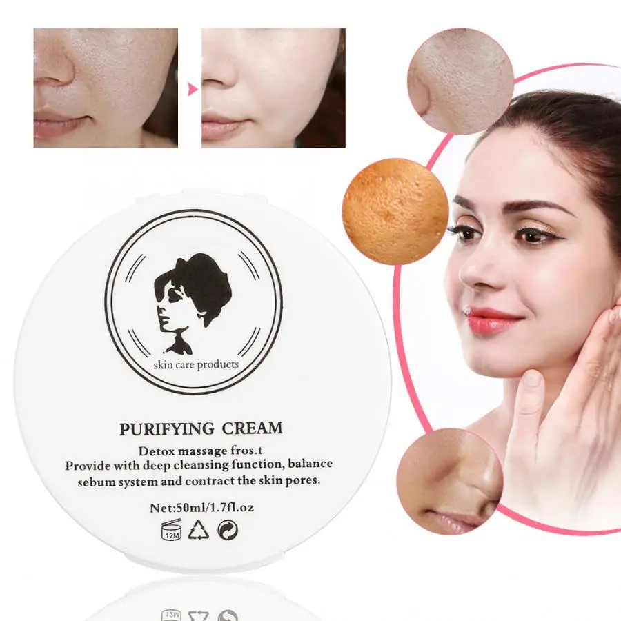 50g Face Massage Cream Bamboo Charcoal Detox Deep Cleansing Purifying Skin Care Facial Detoxifying |