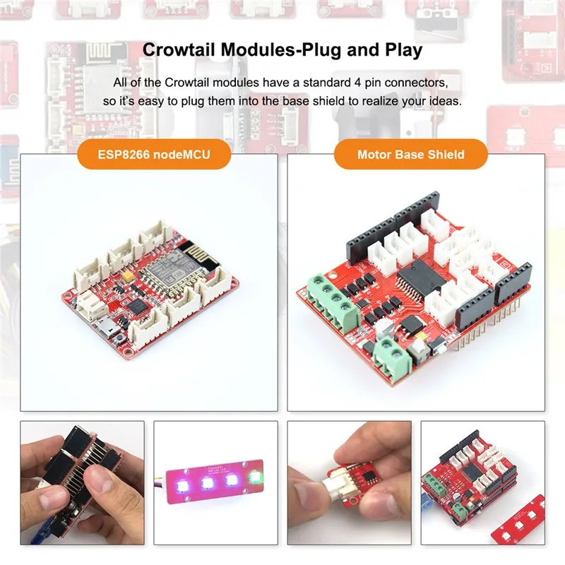 Elecrow DIY программируемый Обучающий набор Crowtail Deluxe Kit для Arduino с 20 модульными