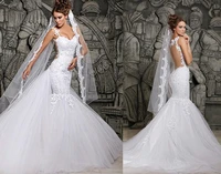 mermaid wedding dresses spaghetti straps lace appliqued beads bridal gown for misses body shape saudi arabia vestidos