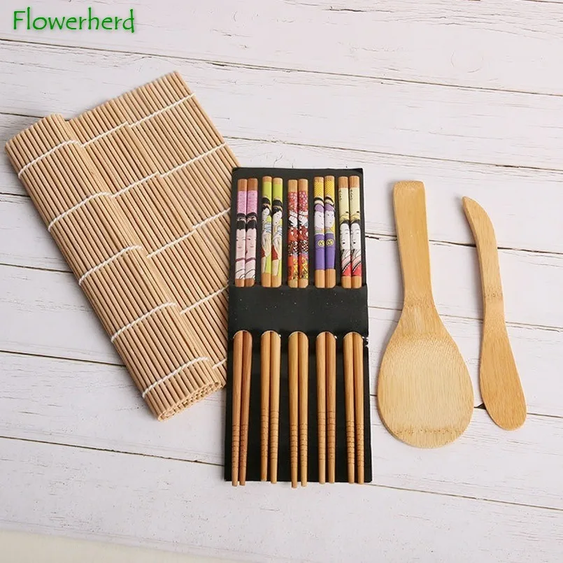 Палочки для еды ложка рулон суши набор водоросли рисовые покрытые бамбуковыми