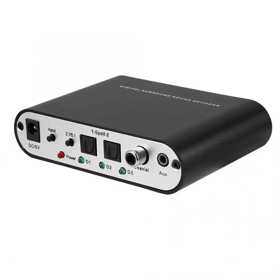 Цифровой DTS декодер Каналов 5 1 аудио конвертер волоконно-оптический коаксиальный