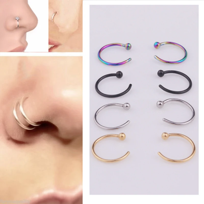 Кольцо для пирсинга носа 6/8/10 мм из нержавеющей стали|Украшения тела| |