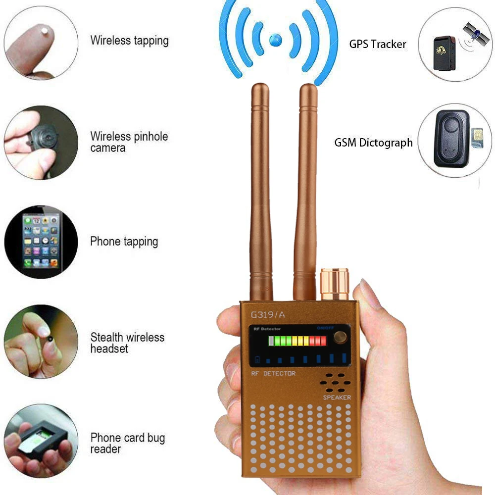 

Upgraded Wireless Bug Detector Anti-wiretapping Wifi Signal Detector GSM RF CDMA Signal Detector Spy Finder 1MHz-8GHz G319A
