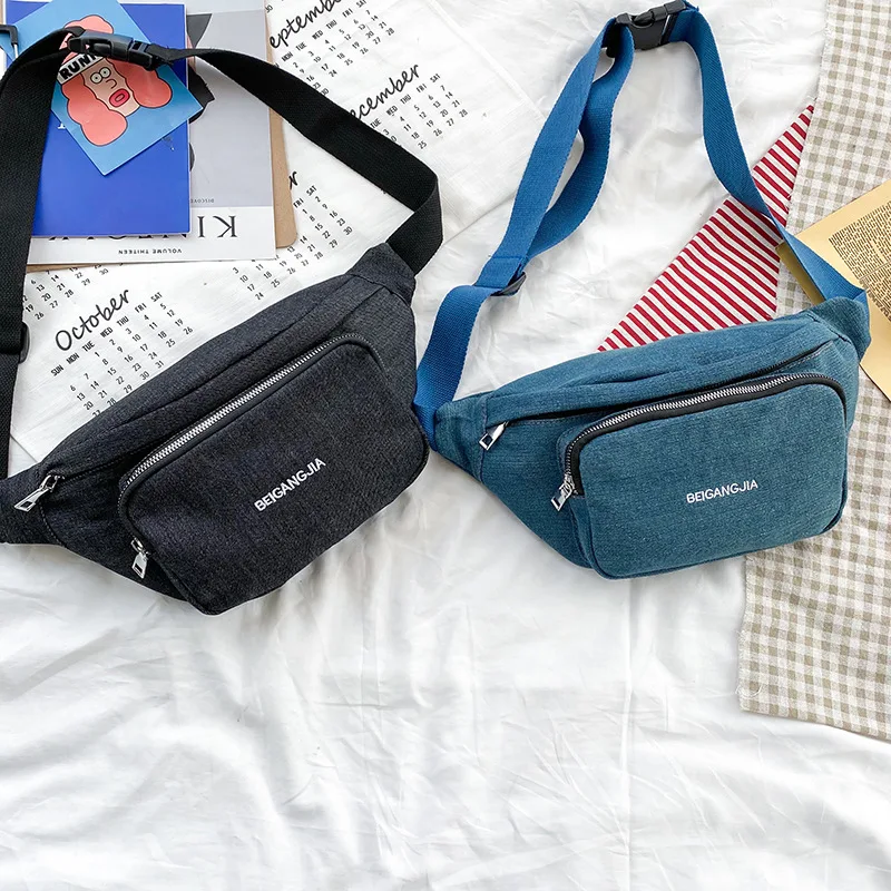 Поясная сумка Женская поясная новая мода холст водонепроницаемая нагрудная