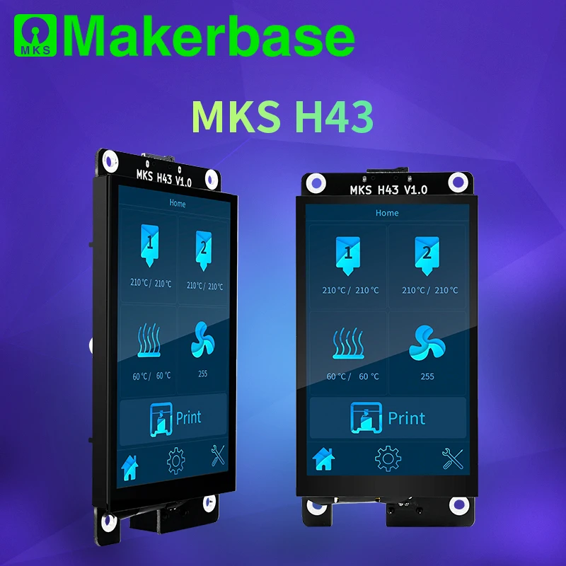 Peças de Impressora Controlador de Exibição Capacidade da Tela Toque para Marlin2.x Makerbase Inteligente 4.3 Polegada Ips Lcd 800*480 hd Mks H43 V1.0 3d