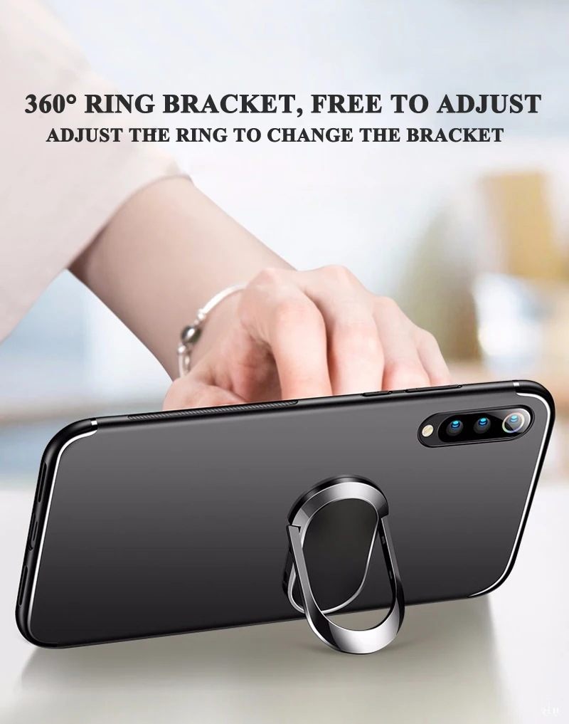 Силиконовый чехол Tsimak для Xiaomi mi 9 SE mi 8 mi 6 Red mi Note 7 Pro GO Cover 360 Автомобильный держатель с кольцом на палец противоударный чехол для задней панели телефона