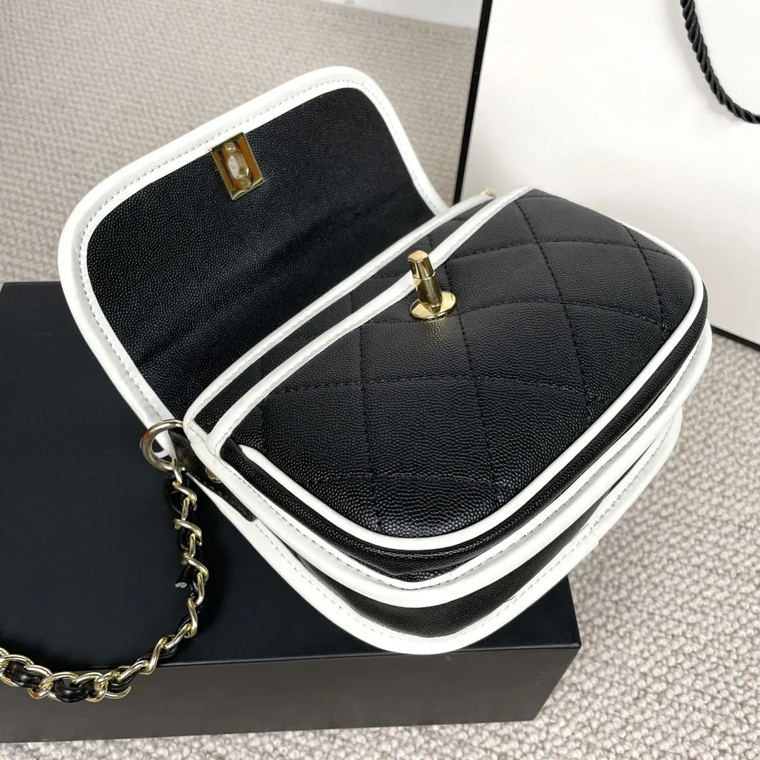 

Luxury Design Women's bag Female Bag woman 2021 women's brand Shoulder bag Crossbody bags Contrast saddle bag Black and white