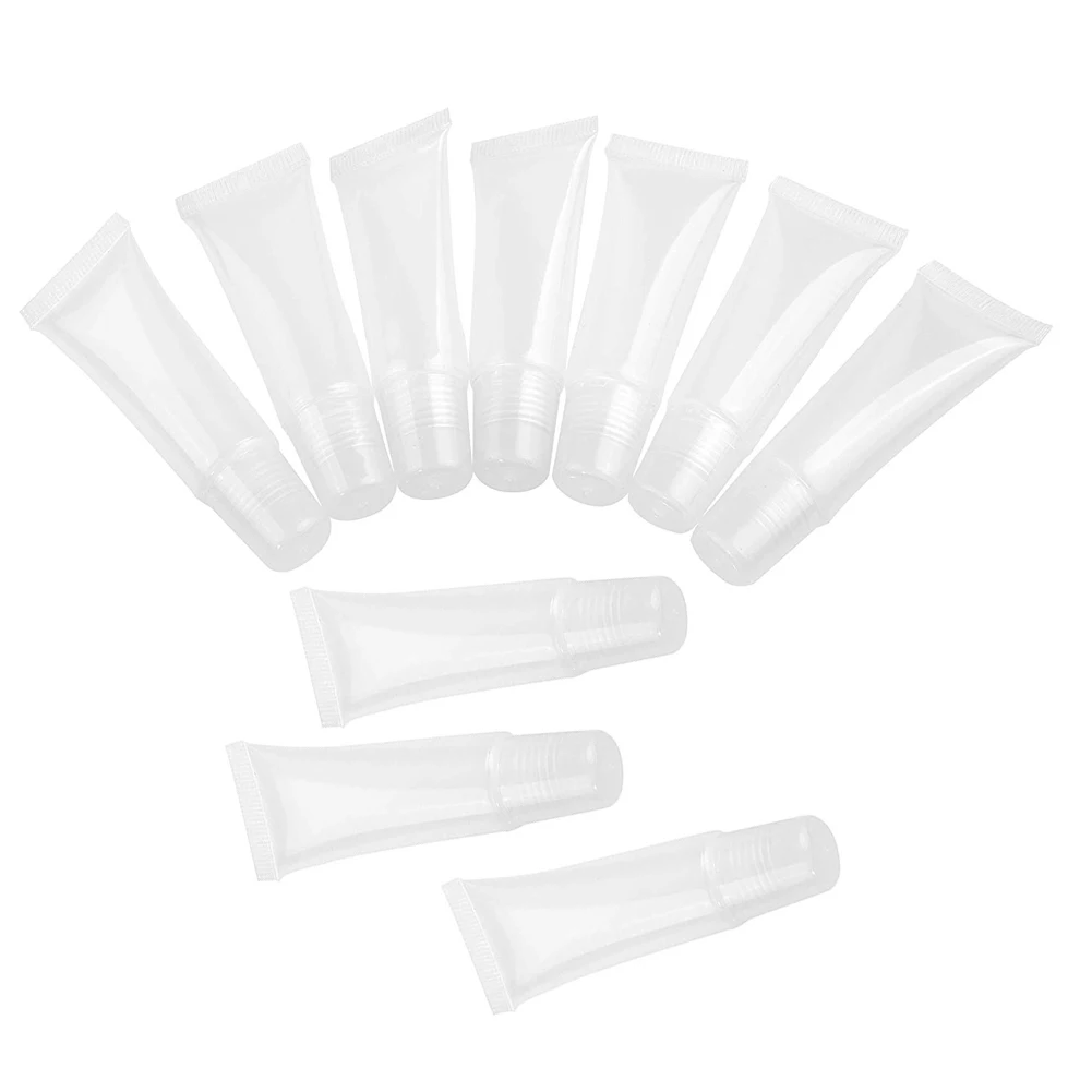 

10 Pcs Empty Tubes 15ML Clear Cosmetic Containers Refillable Plastic Tubes For DIY Lip Gloss Tube Water Bottles Spray Bottle