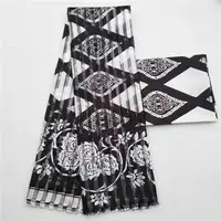 2021 Wholesale Price Ghana Organza Ribbon Silk Satin Lace Fabric Africa Wax Style Fabrics Materials 3Yards+3Yards ! L121609