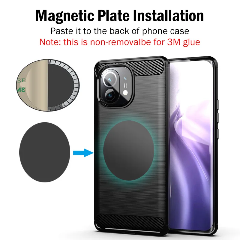 15w fast car magnetic wireless charging for xiaomi mi 11 pro mi11 ultra 5g car charger stand magnet sticker case phone holder free global shipping