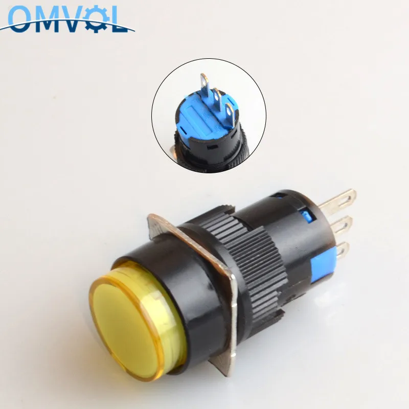 1 шт мгновенные и самоблокирующиеся кнопочные переключатели 16 мм