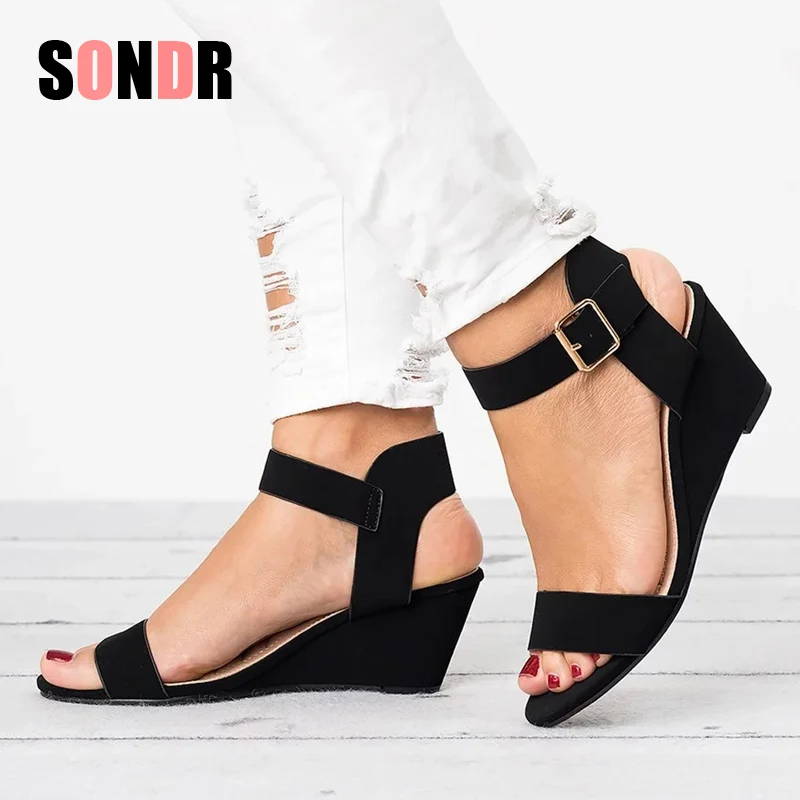 Женская обувь на танкетке женская летняя удобная женские босоножки каблуке