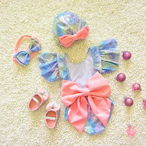 MILANCEL 2021 летний купальник для девочки детский цельный купальный костюм русалки; Пляжная одежда для девочек из 3 предметов, купальник, комплект