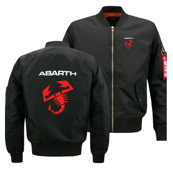 

2020 Flying Jacket Wintter Warm Slim Fit Fly Pilot Jacket Men Abarth Car Logo Print Sweatshirt Hip Hop Harajuku Male Clothing 5