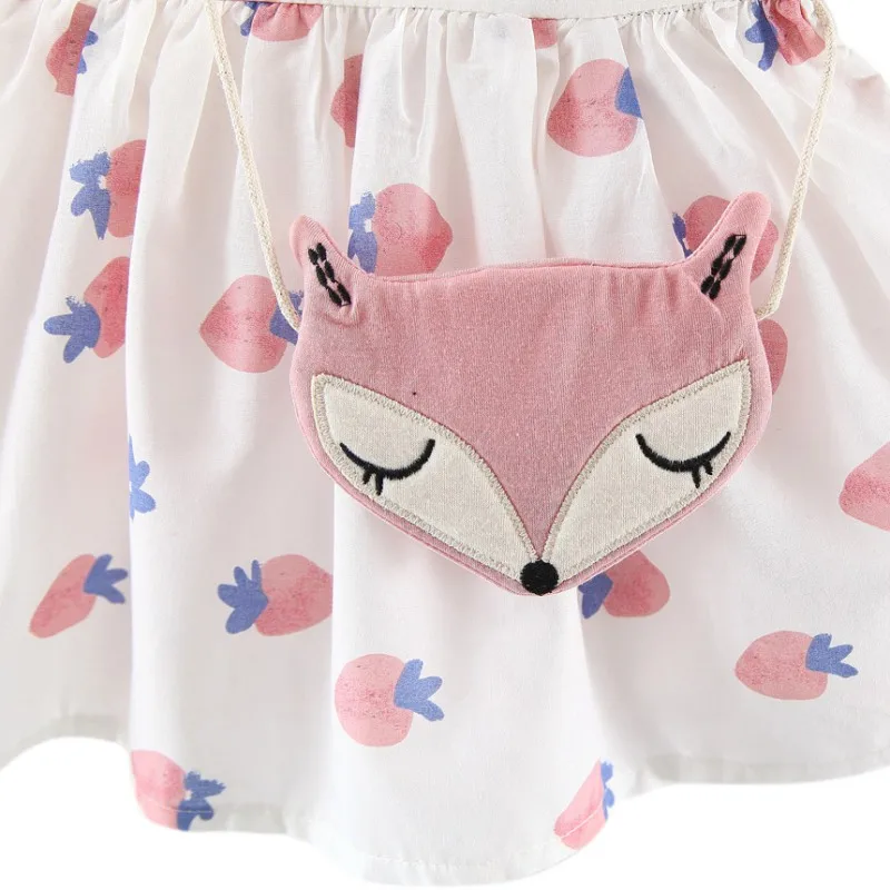 Хлопковое платье-пачка без рукавов с принтом в виде клубники | Детская одежда и