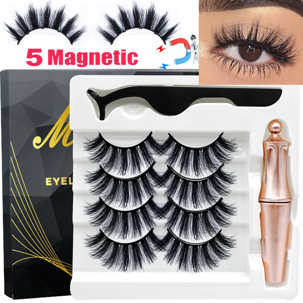 8 шт. магнитные норковые ресницы для подводки глаз с пинцетом|Магнитные ресницы| |
