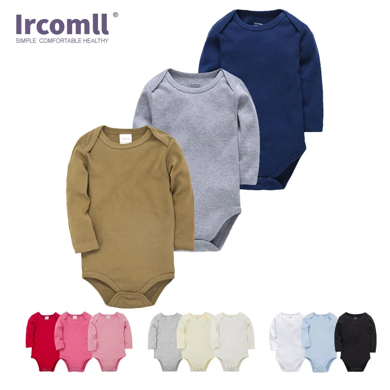 

Ircomll 3pcs/set 2022 Spring Bodysuit For Newborns Cotton Long Sleeve Bodysuit Unisex Baby Boy Girl Clothes Infants Kids Overa