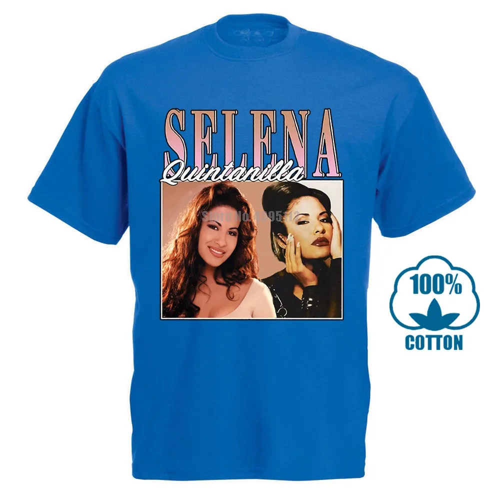 Selena Quintanilla Винтаж 90S Футболка Черный Размер S 3Xl - Цвет: Синий