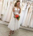 Женское Свадебное Платье До Колена, ТРАПЕЦИЕВИДНОЕ кружевное платье принцессы, модель 2022 года