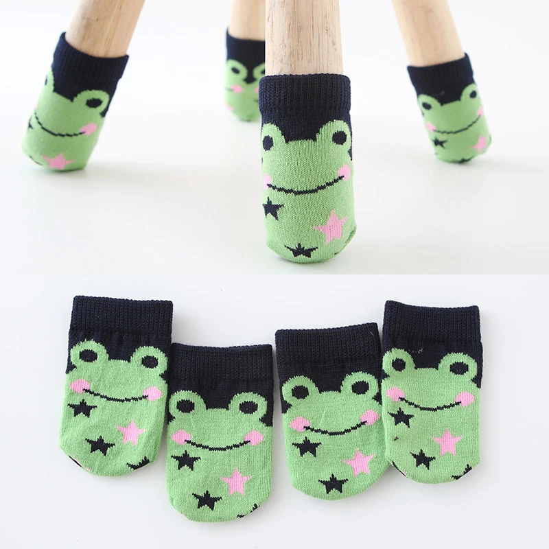 4 шт. Веселые носки для стола чехлы ног напольные протекторы Нескользящие вязаные