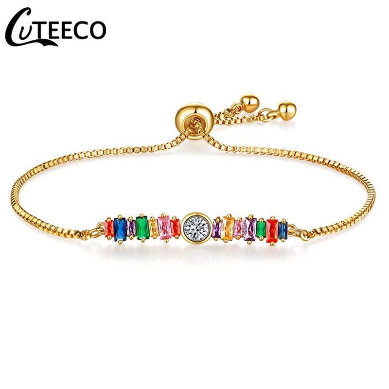 CUTEECO новый дизайн теннисные браслеты для женщин розового золота серебряного